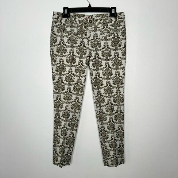 Anthropologie Cartonnier Charlie Ankle Brocade Pattern Pants - Picture 2 of 7